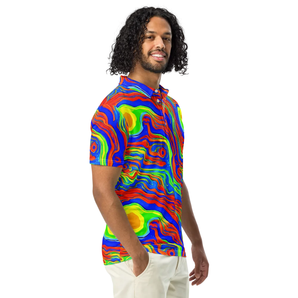Citrus Maelstrom on Men's Slim Fit Polo Shirt — Right Front