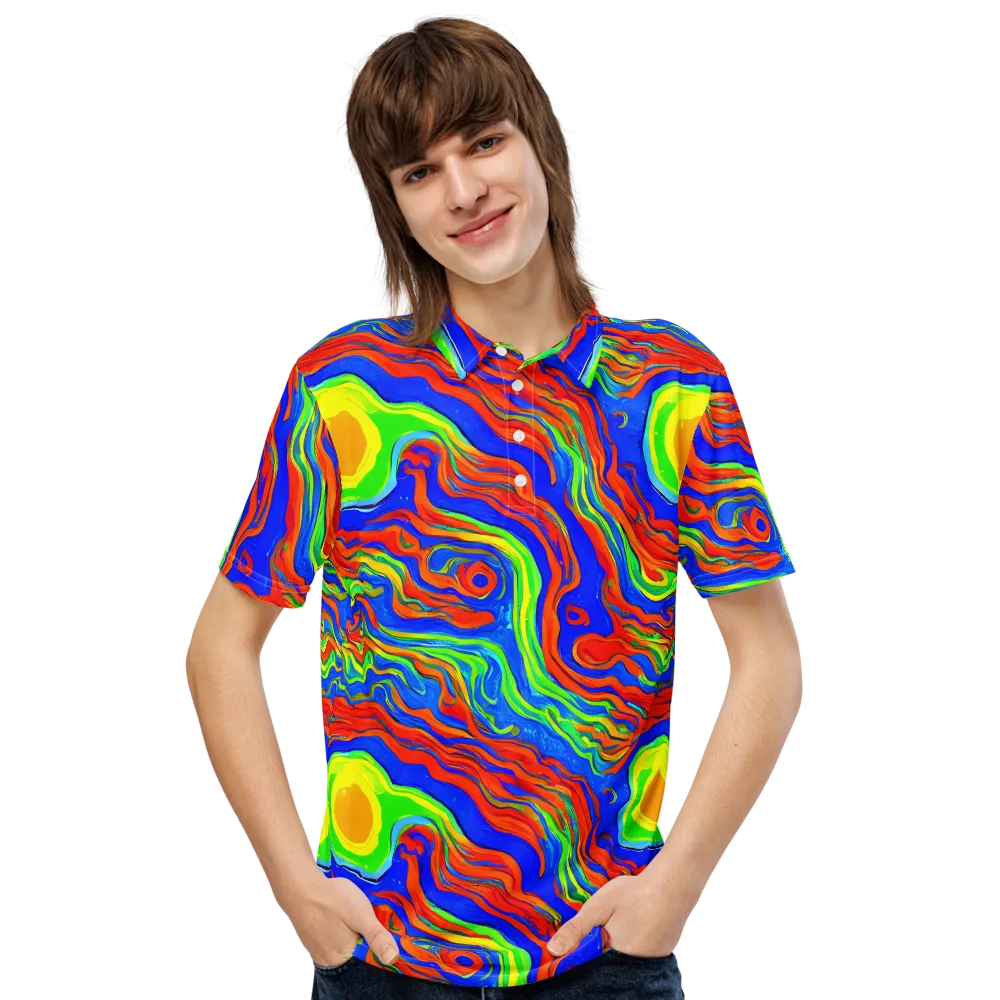 Citrus Maelstrom on Men's Slim Fit Polo Shirt — Front