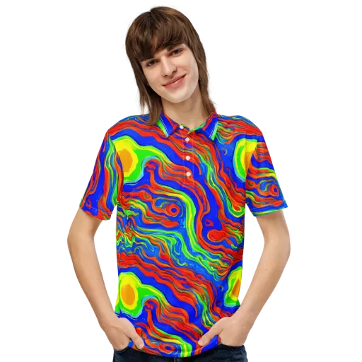 Citrus Maelstrom on a Men's Slim Fit Polo Shirt