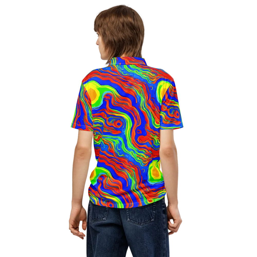 Citrus Maelstrom on Men's Slim Fit Polo Shirt — Back