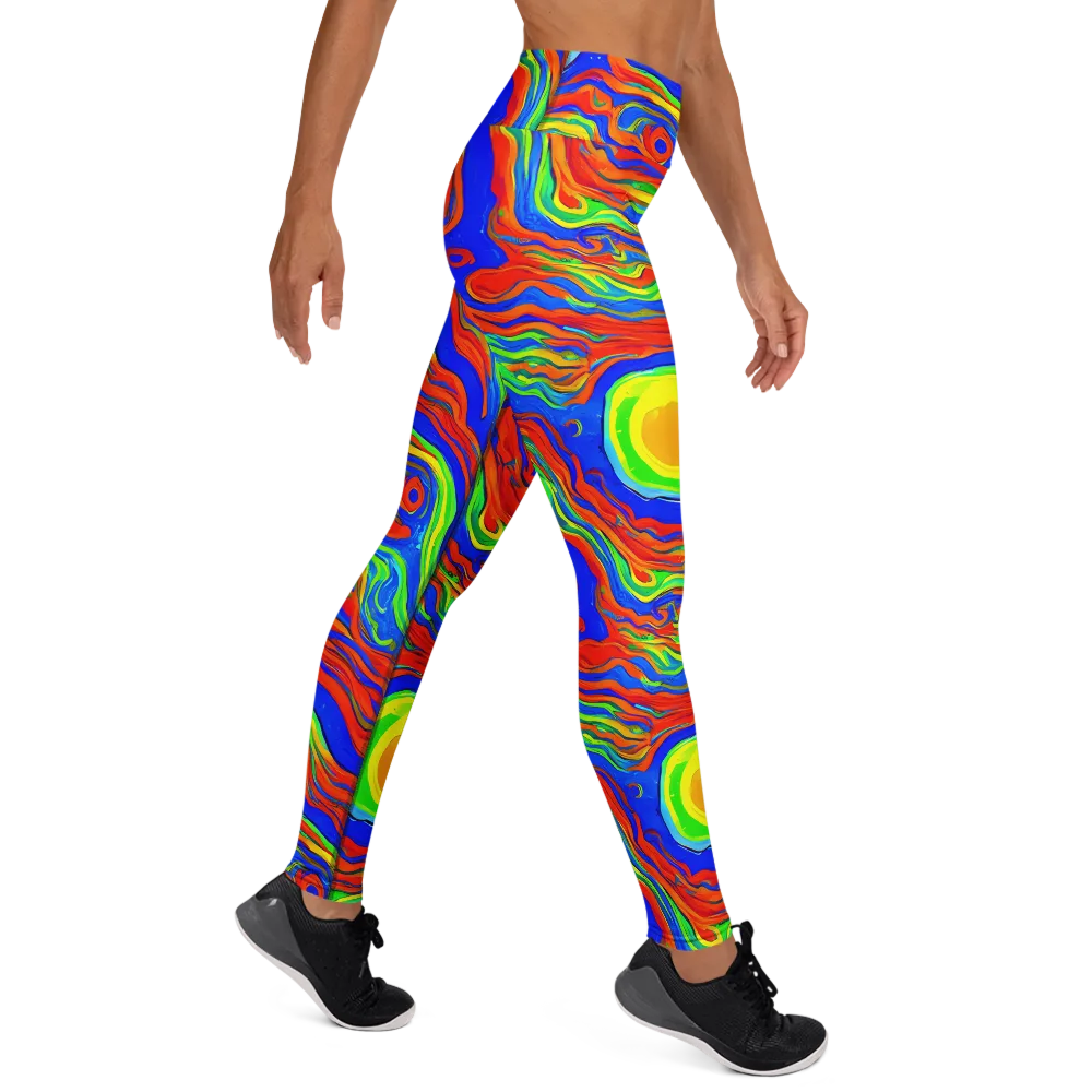 Citrus Maelstrom on Yoga Leggings — Right