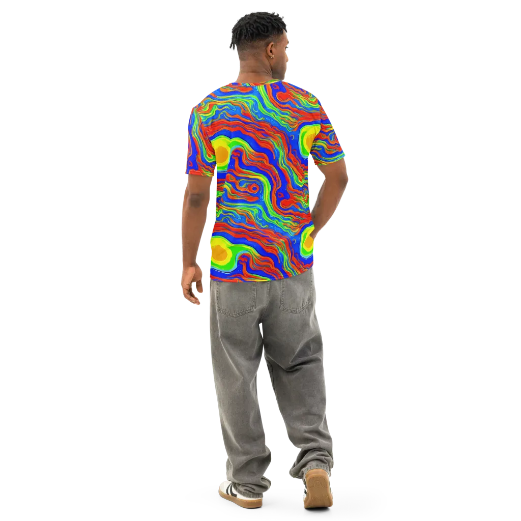 Citrus Maelstrom on Men's Cotton Crew Neck T-Shirt — Back