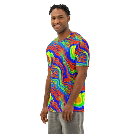 Citrus Maelstrom on a Men's Cotton Crew Neck T-Shirt