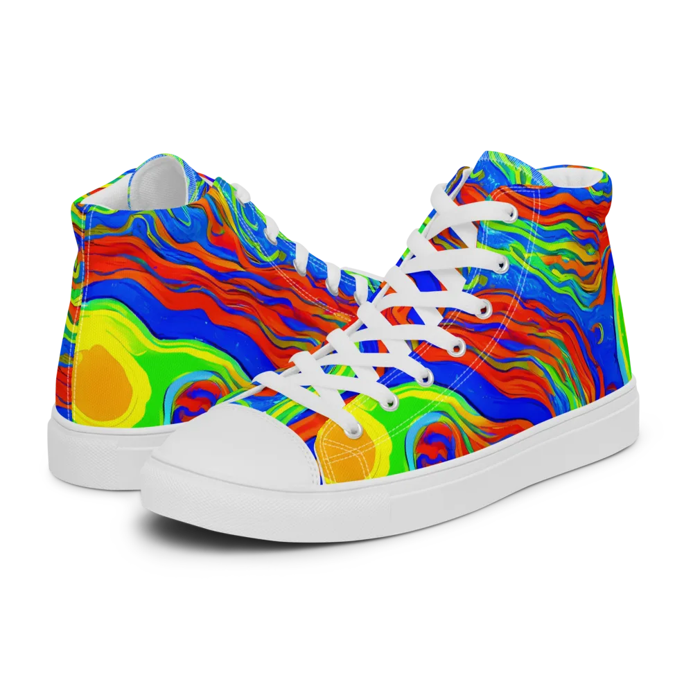 Citrus Maelstrom on Men's High Top Canvas Shoes — Left