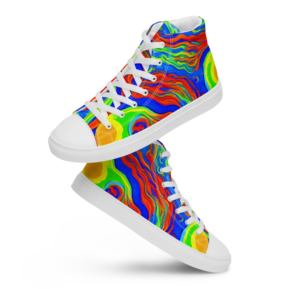 Citrus Maelstrom on Men's High Top Canvas Shoes — Front