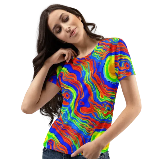 Citrus Maelstrom on a Women's Crew Neck T-Shirt