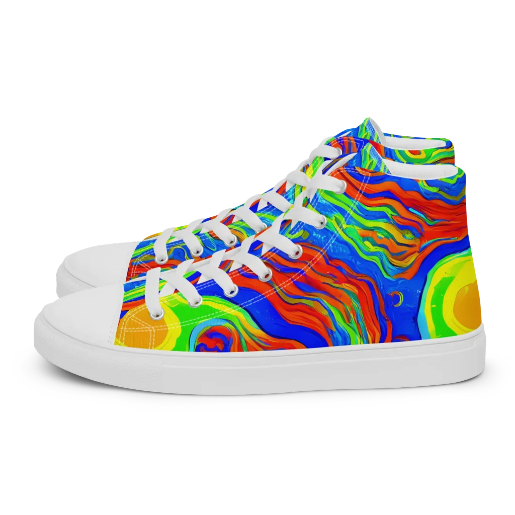 Citrus Maelstrom on Women's High Top Canvas Shoes — Left