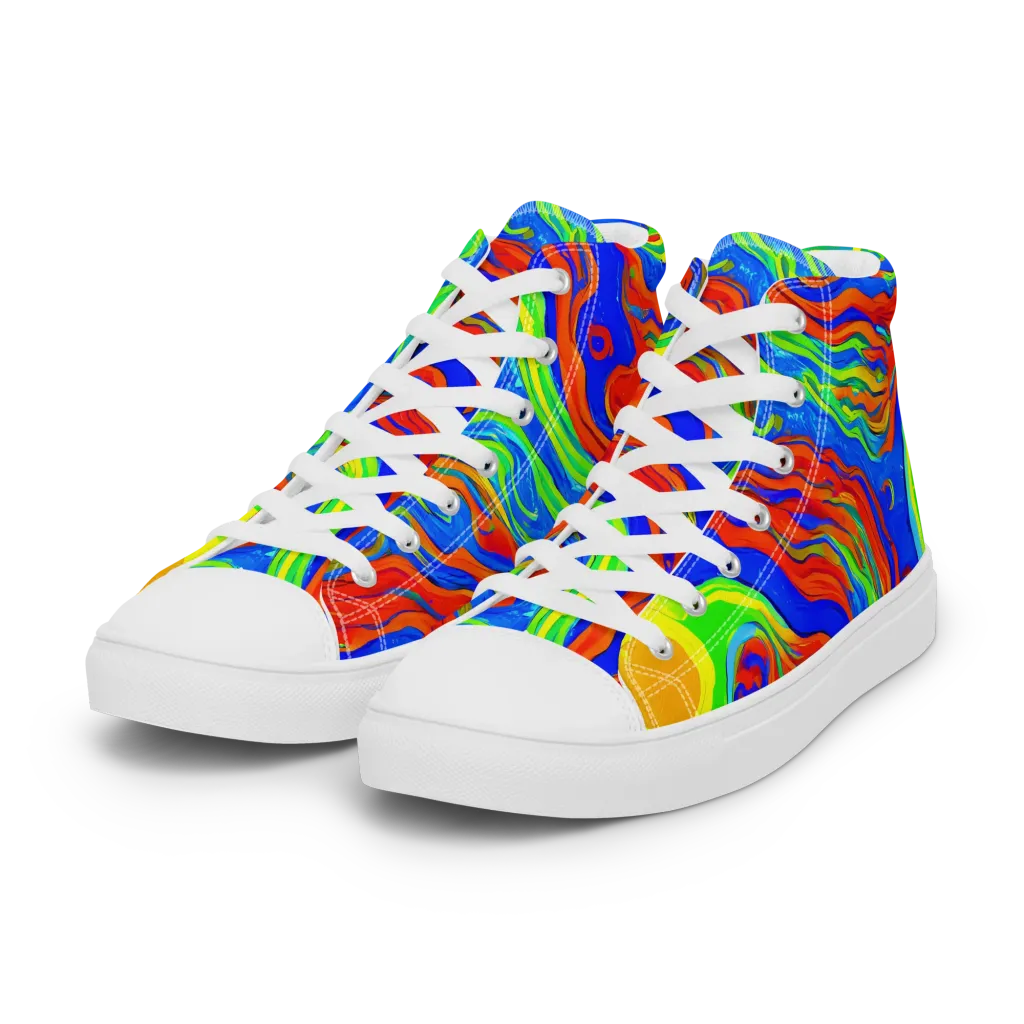 Citrus Maelstrom on Women's High Top Canvas Shoes — Left Front