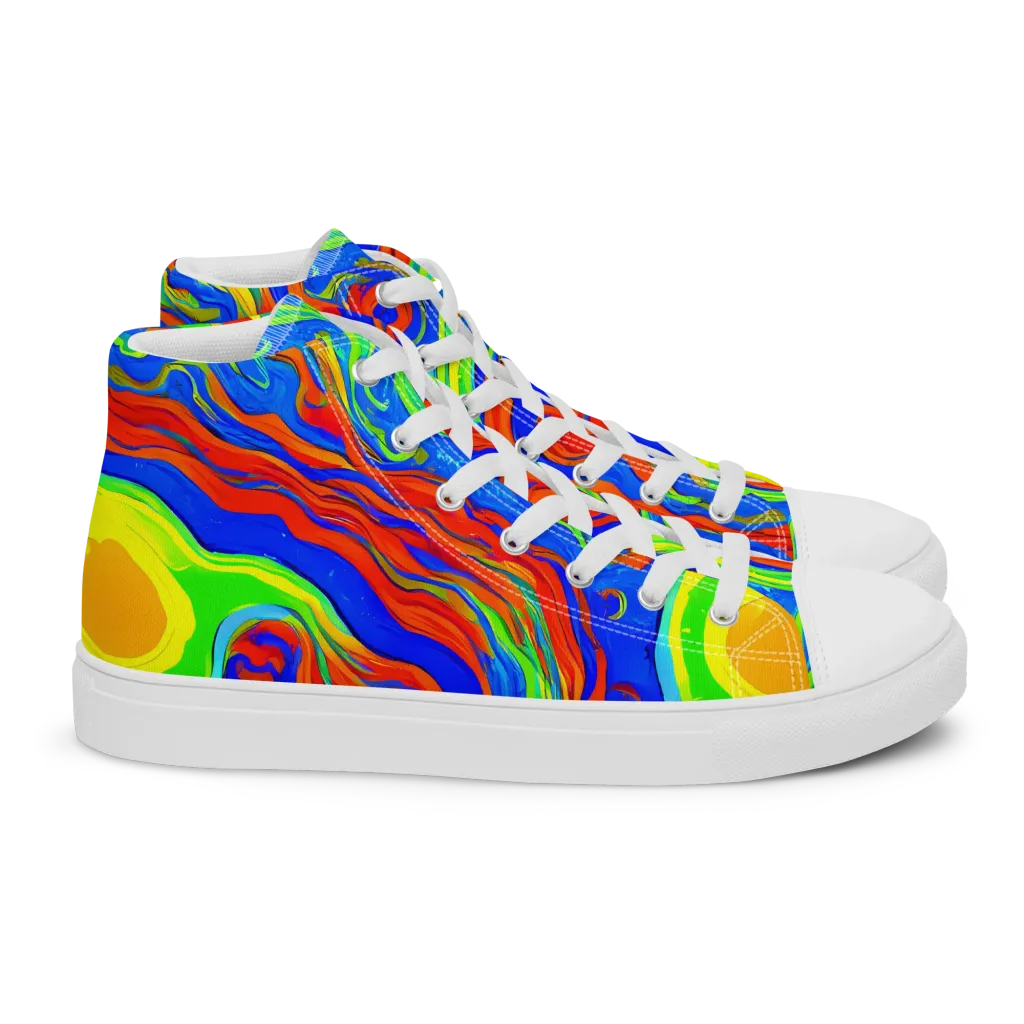 Citrus Maelstrom on Women's High Top Canvas Shoes — Right