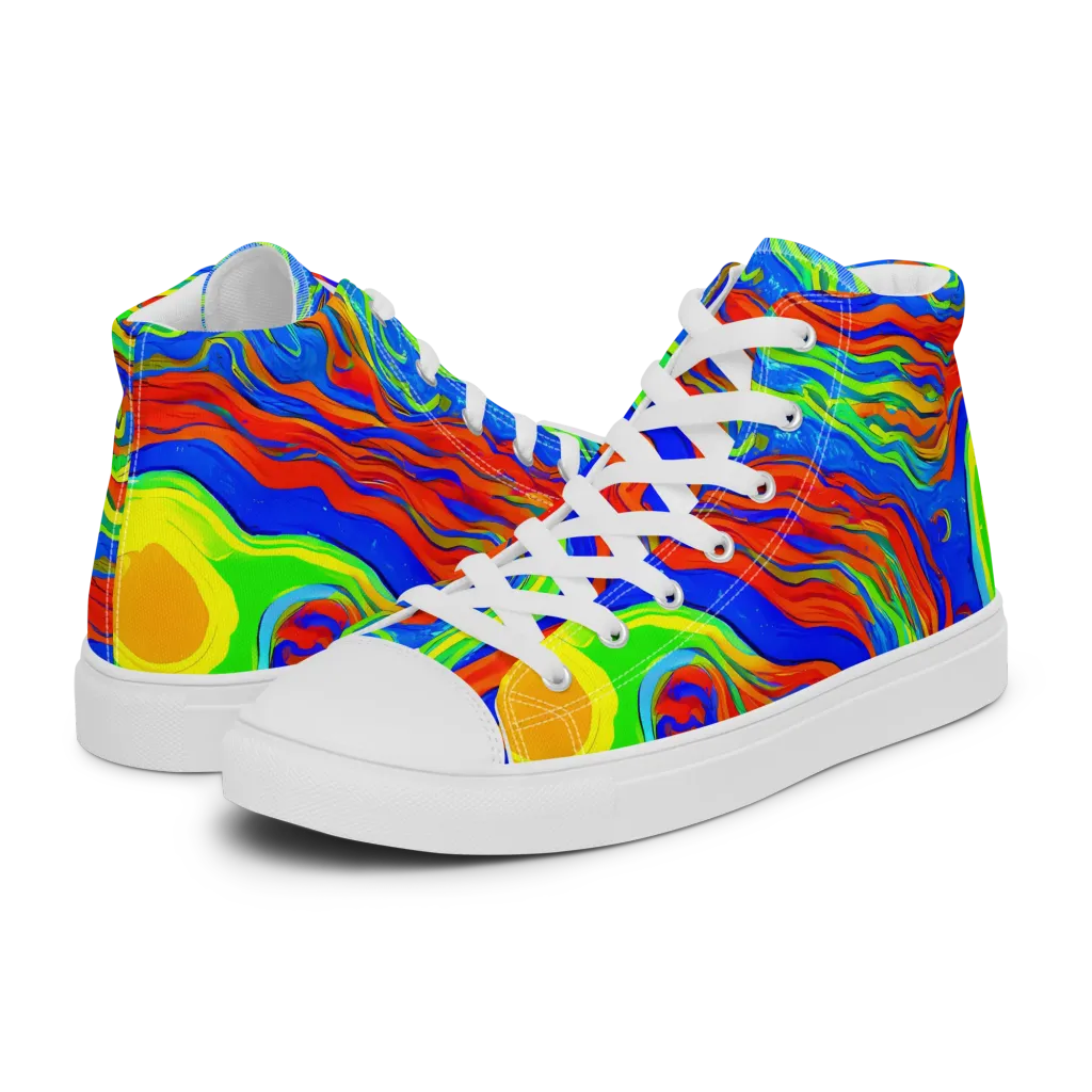 Citrus Maelstrom on Women's High Top Canvas Shoes — Left