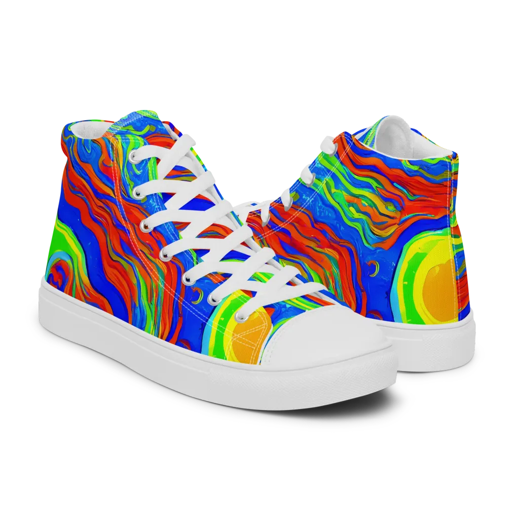 Citrus Maelstrom on Women's High Top Canvas Shoes — Right