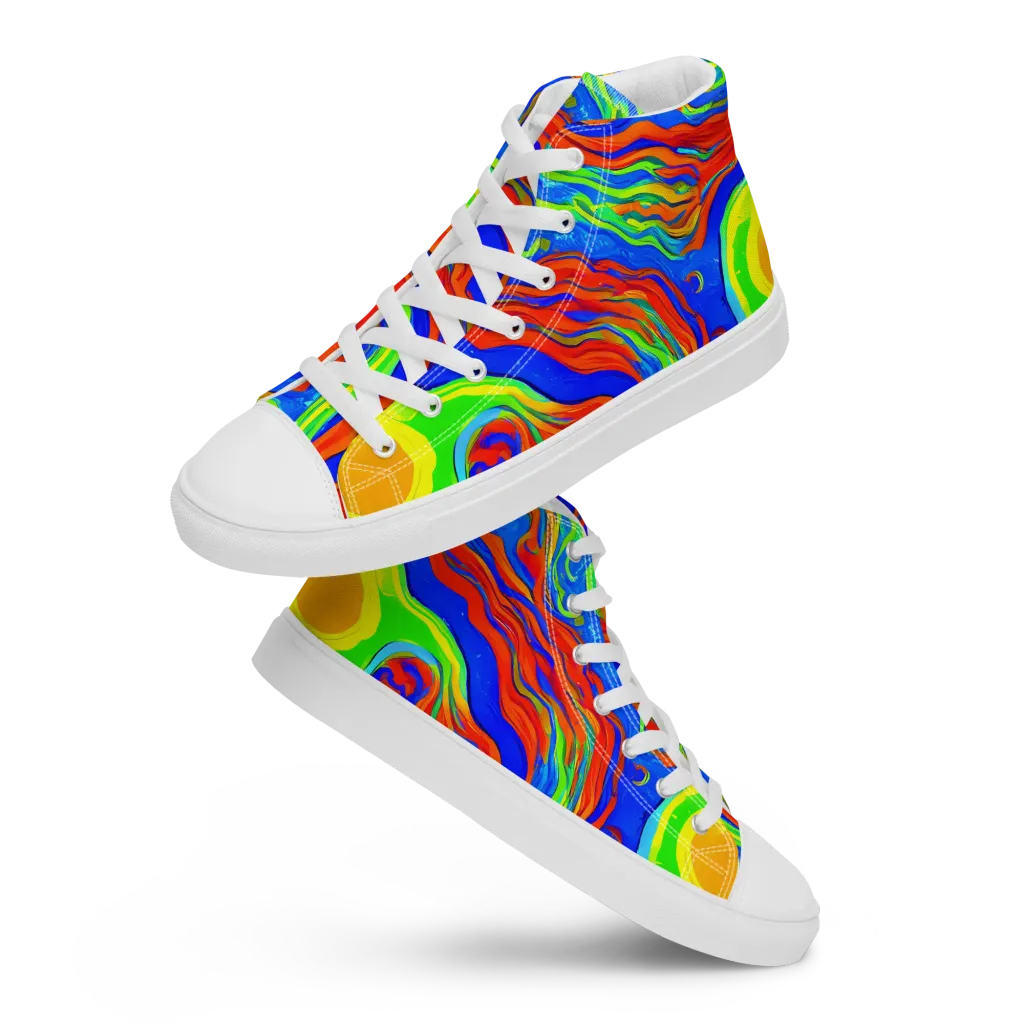 Citrus Maelstrom on Women's High Top Canvas Shoes — Front