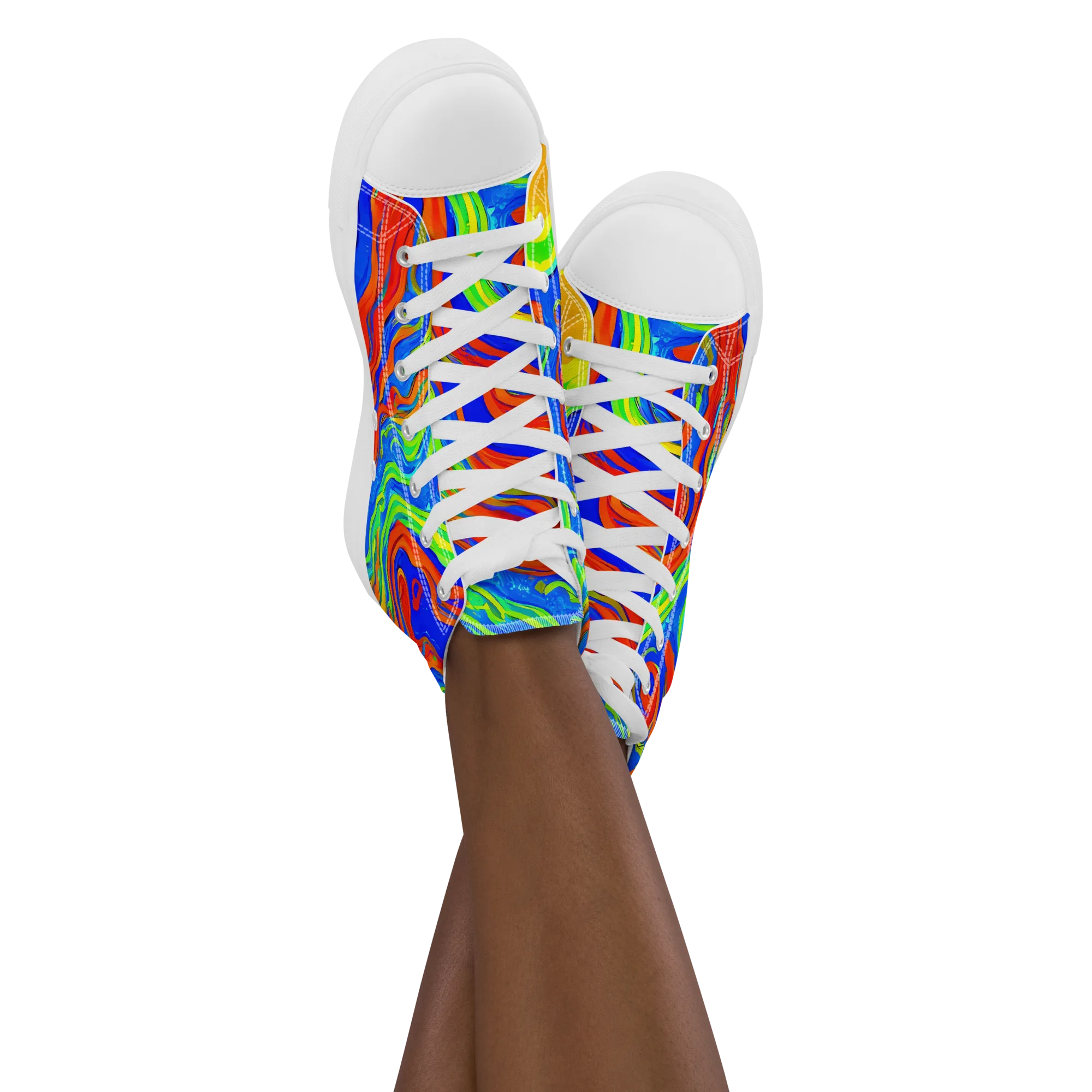 Citrus Maelstrom on Women's High Top Canvas Shoes — Front