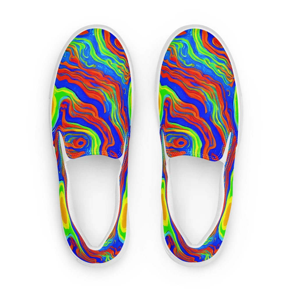 Citrus Maelstrom on Men's Slip-On Canvas Shoes — Front