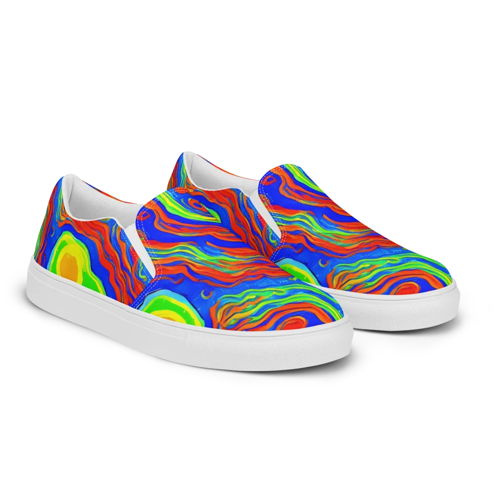 Citrus Maelstrom on Men's Slip-On Canvas Shoes — Right Front
