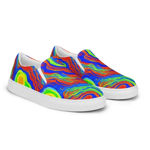 Citrus Maelstrom on a Men's Slip-On Canvas Shoes