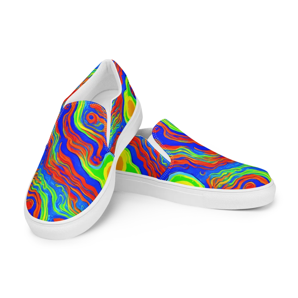Citrus Maelstrom on Men's Slip-On Canvas Shoes — Left Front
