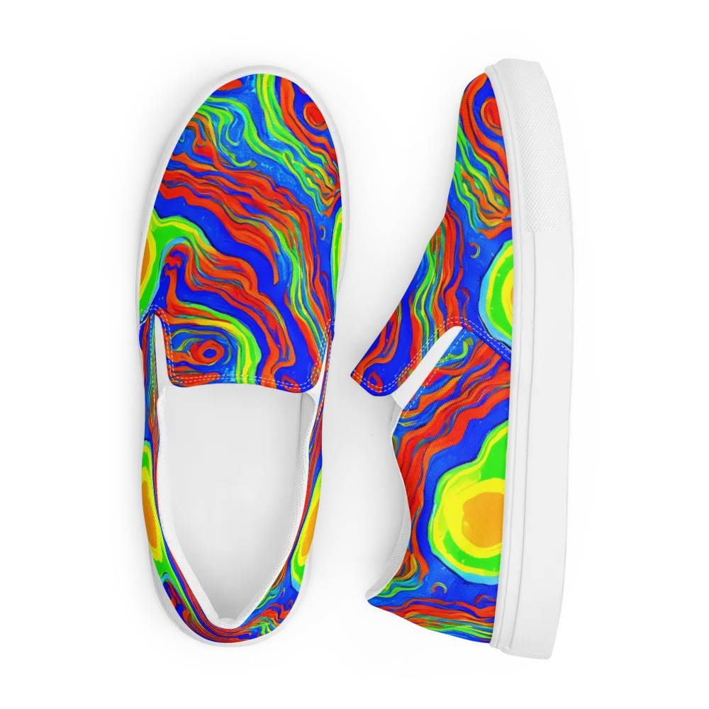 Citrus Maelstrom on Men's Slip-On Canvas Shoes — Front