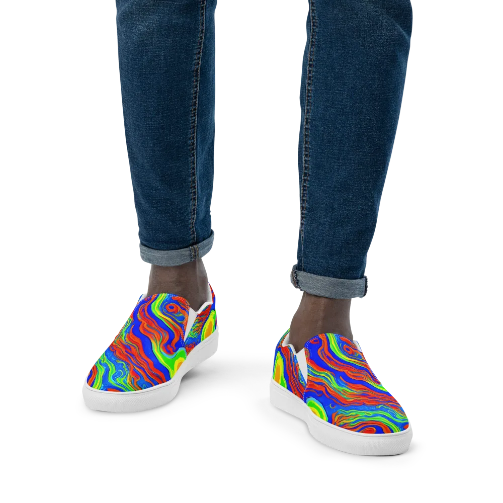 Citrus Maelstrom on Men's Slip-On Canvas Shoes — Front