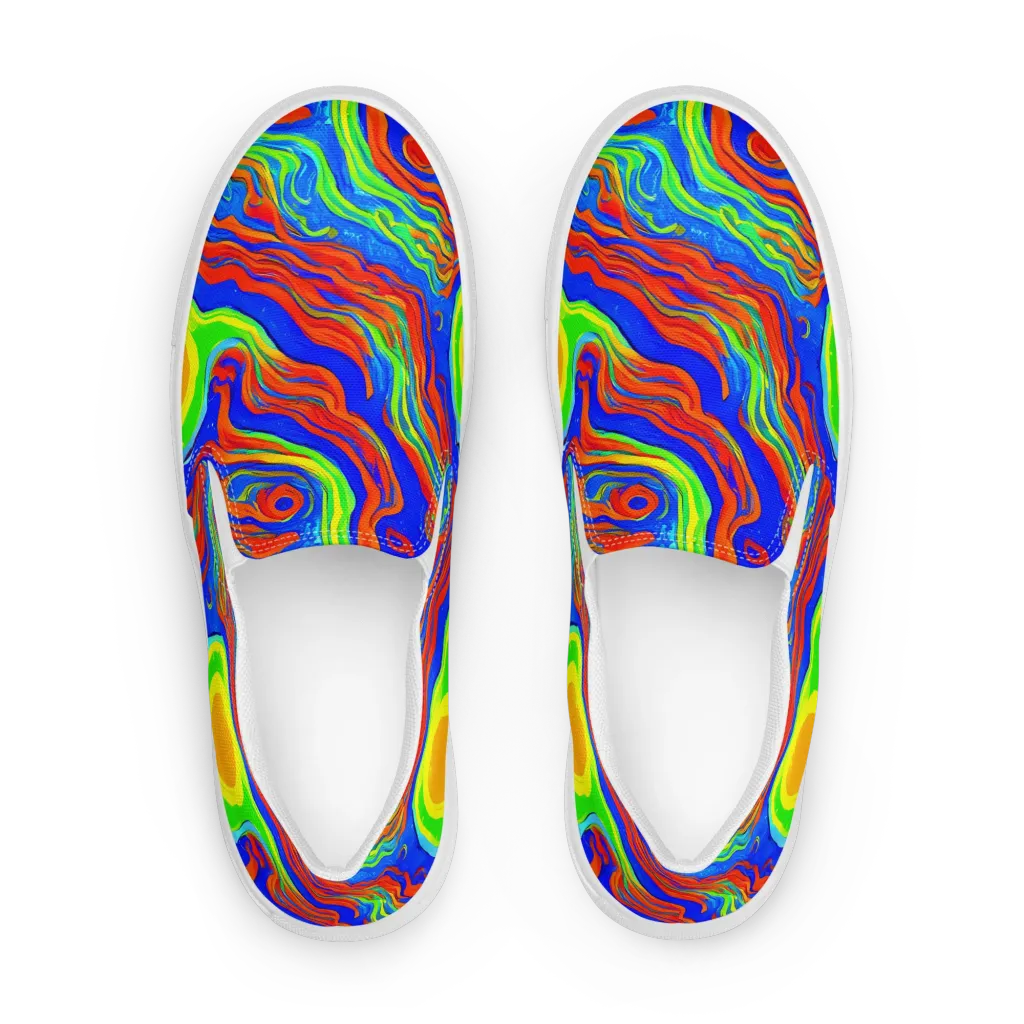 Citrus Maelstrom on Women's Slip-On Canvas Shoes — Front