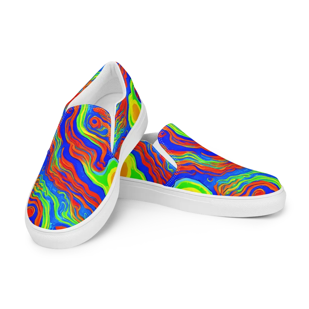 Citrus Maelstrom on Women's Slip-On Canvas Shoes — Left Front