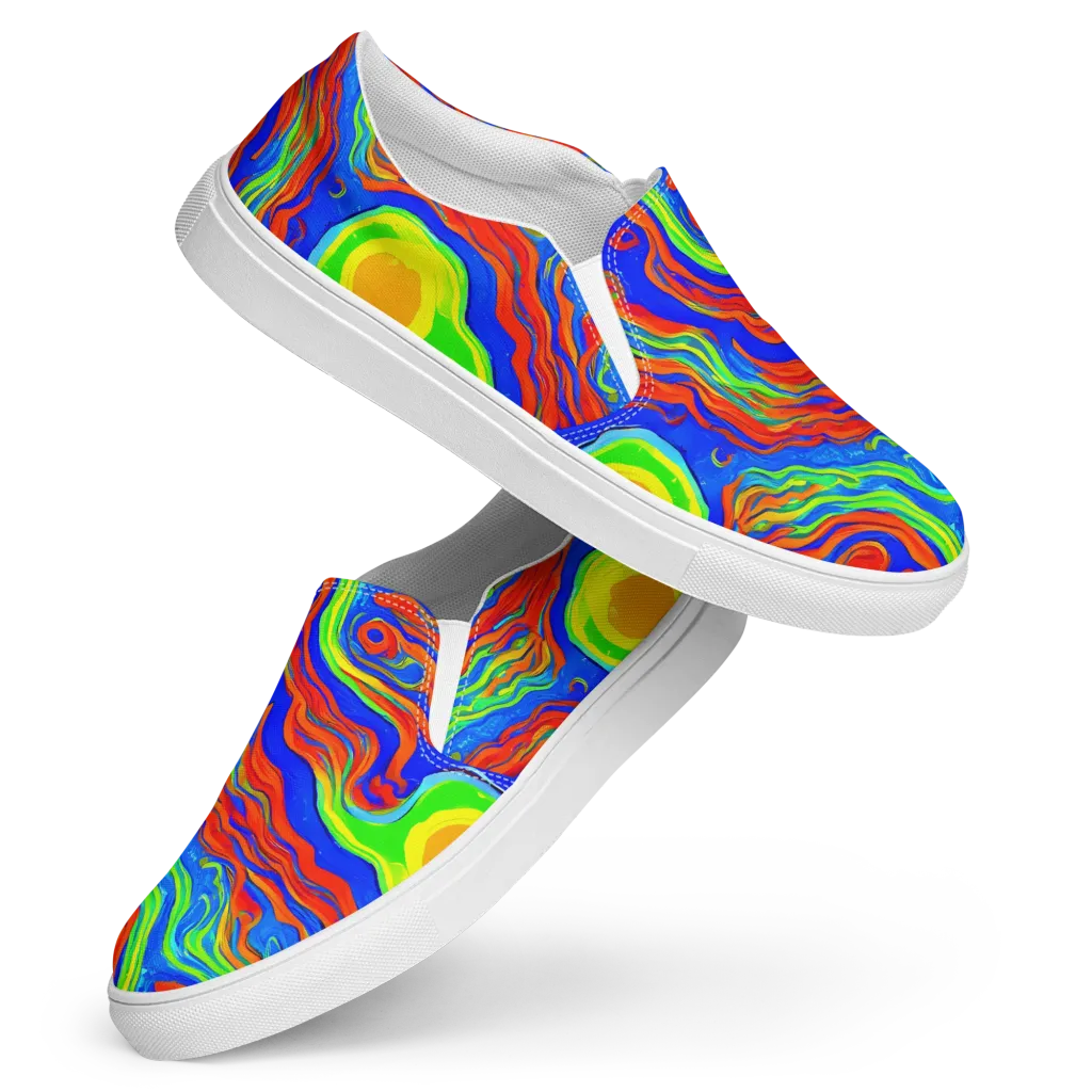 Citrus Maelstrom on Women's Slip-On Canvas Shoes — Front