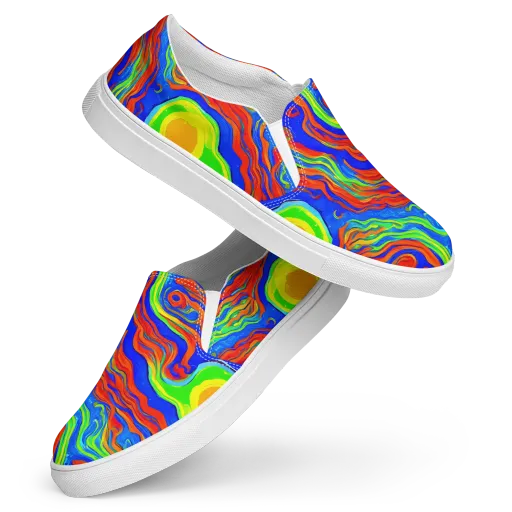 Citrus Maelstrom on a Women's Slip-On Canvas Shoes