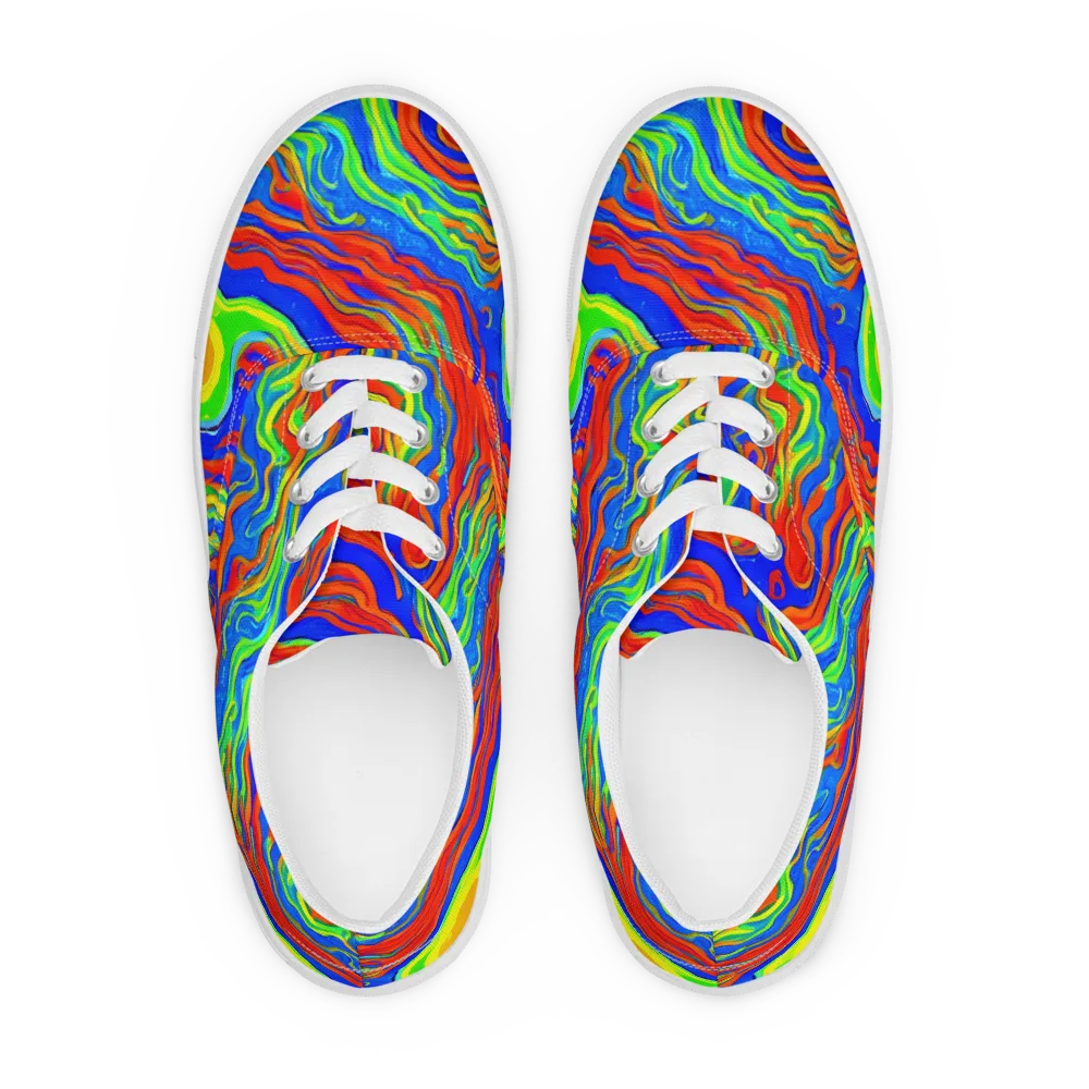 Citrus Maelstrom on Men's Lace-Up Canvas Shoes — Front