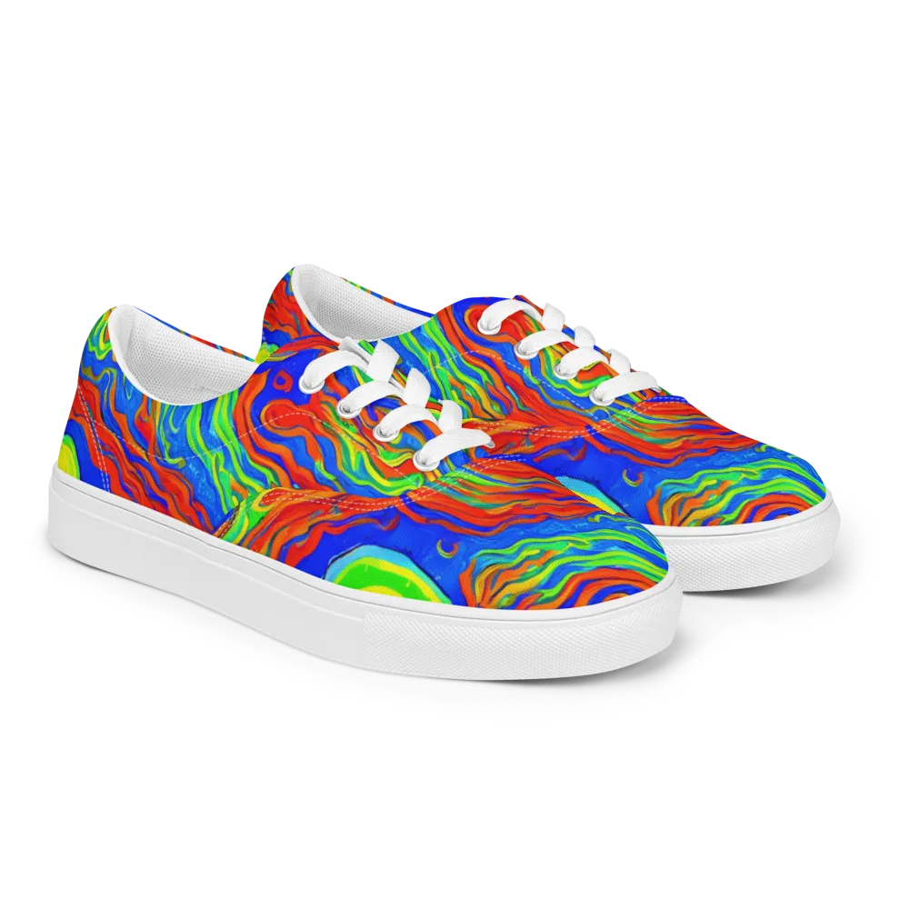 Citrus Maelstrom on Men's Lace-Up Canvas Shoes — Right Front