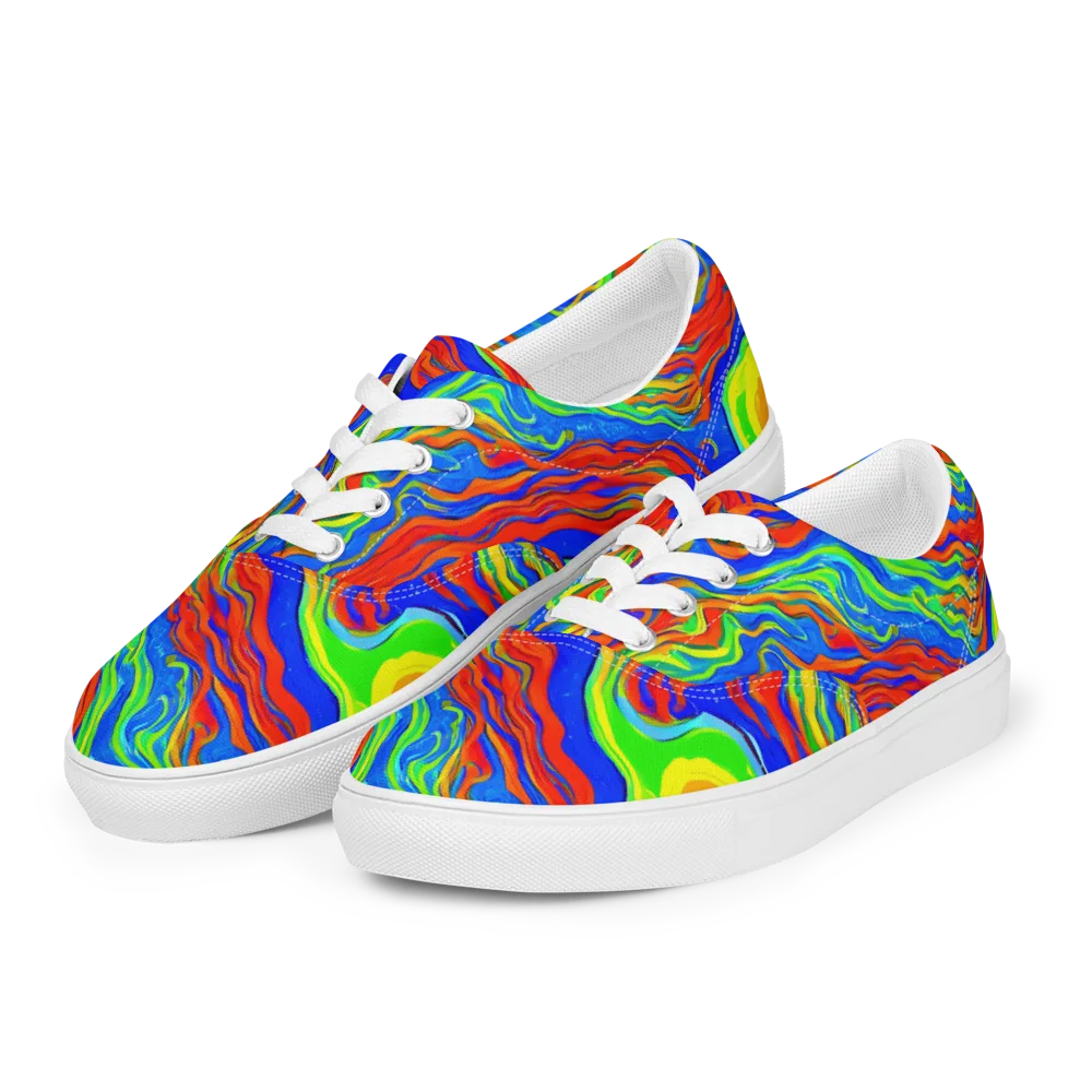 Citrus Maelstrom on Men's Lace-Up Canvas Shoes — Left Front