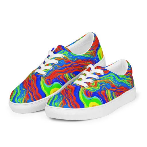 Citrus Maelstrom on a Men's Lace-Up Canvas Shoes