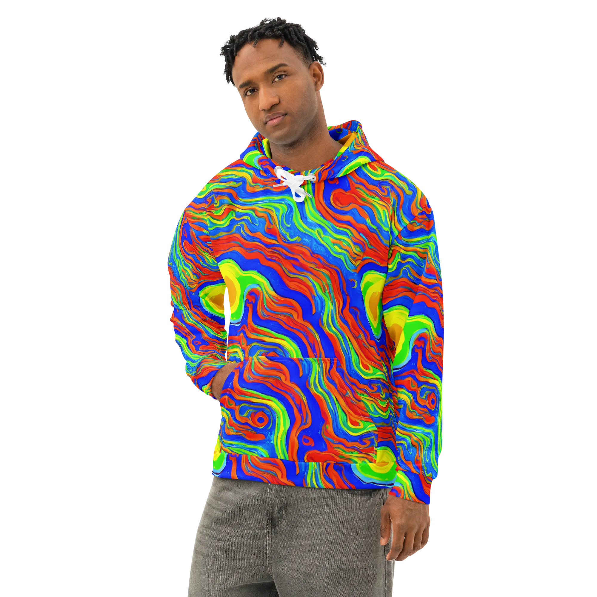 Citrus Maelstrom on Cotton Hoodie — Left Front