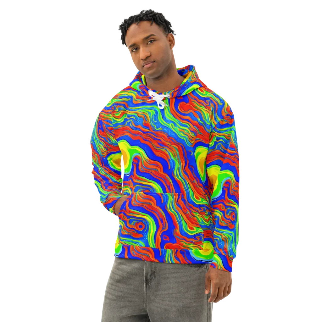 Citrus Maelstrom on Cotton Hoodie — Left Front