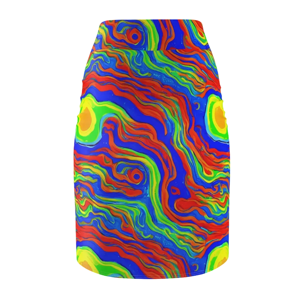Citrus Maelstrom on Pencil Skirt — Back