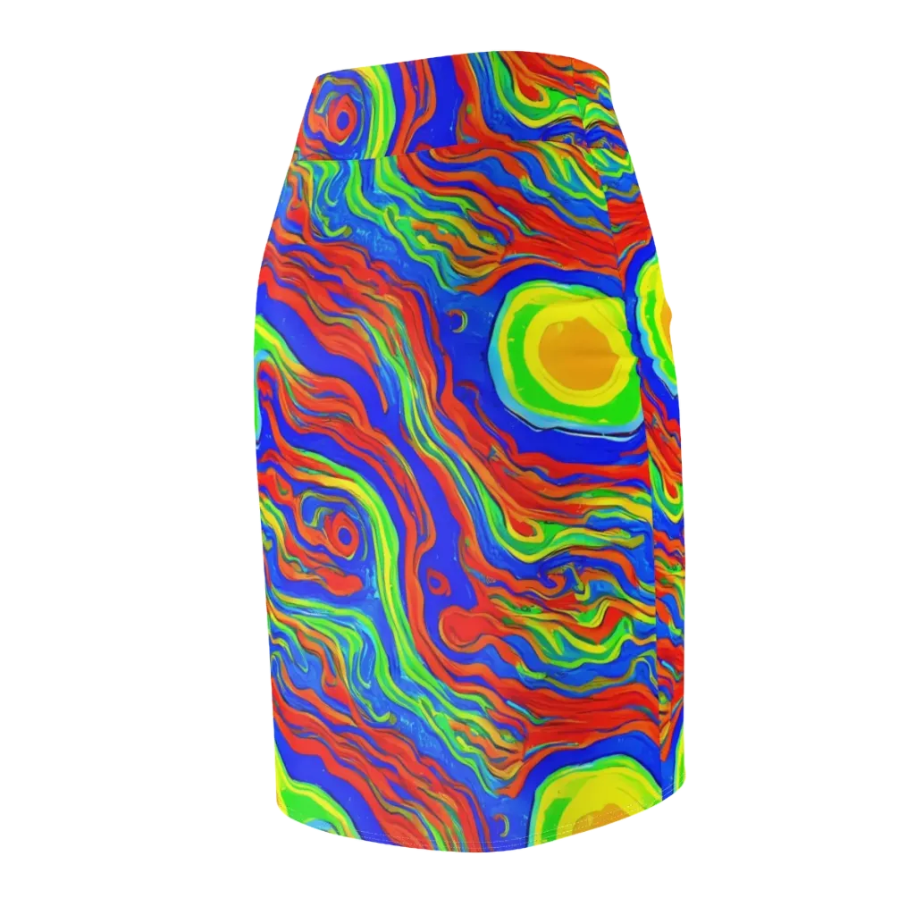 Citrus Maelstrom on Pencil Skirt — Back Side
