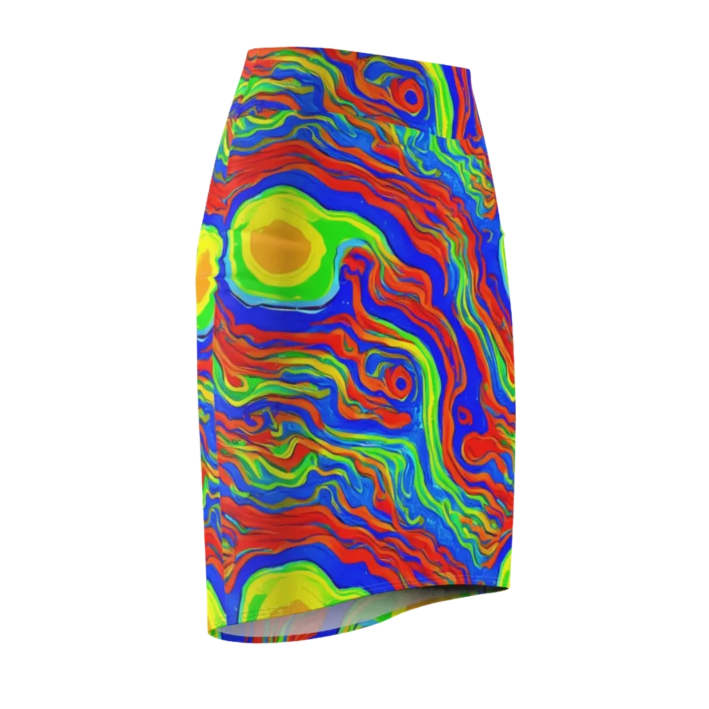 Citrus Maelstrom on Pencil Skirt — Front Side