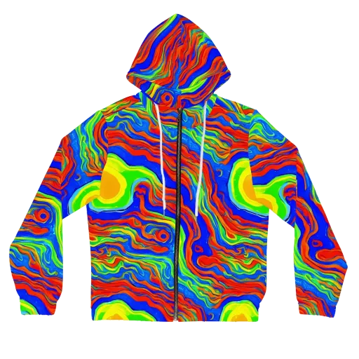 Citrus Maelstrom on a Women's Full-Zip Hoodie