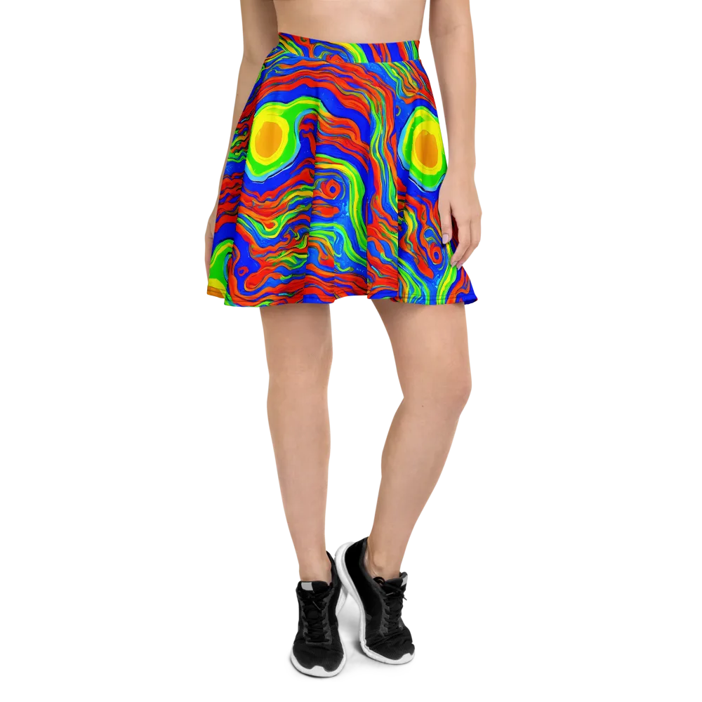 Citrus Maelstrom on Skater Skirt — Front