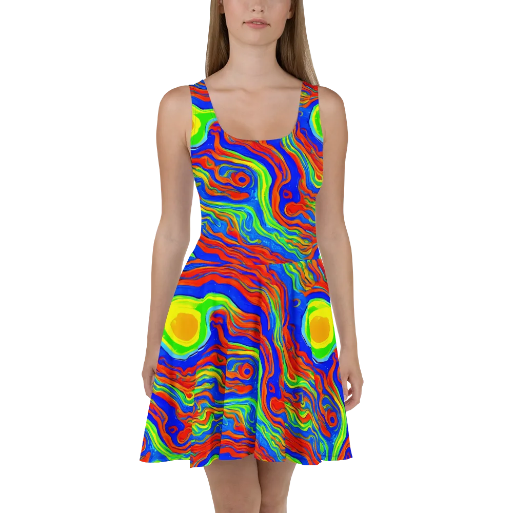 Citrus Maelstrom on Skater Dress — Front