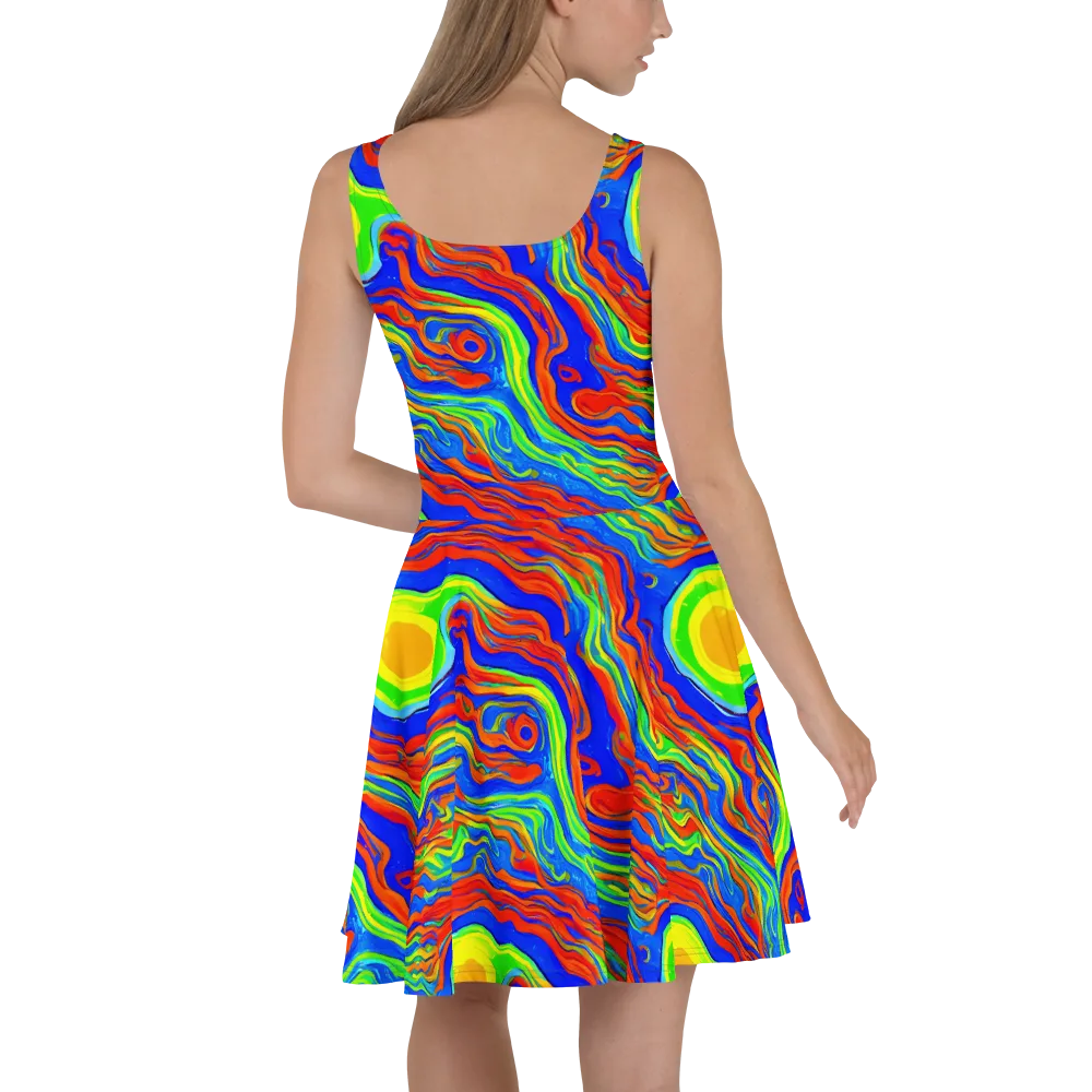 Citrus Maelstrom on Skater Dress — Back
