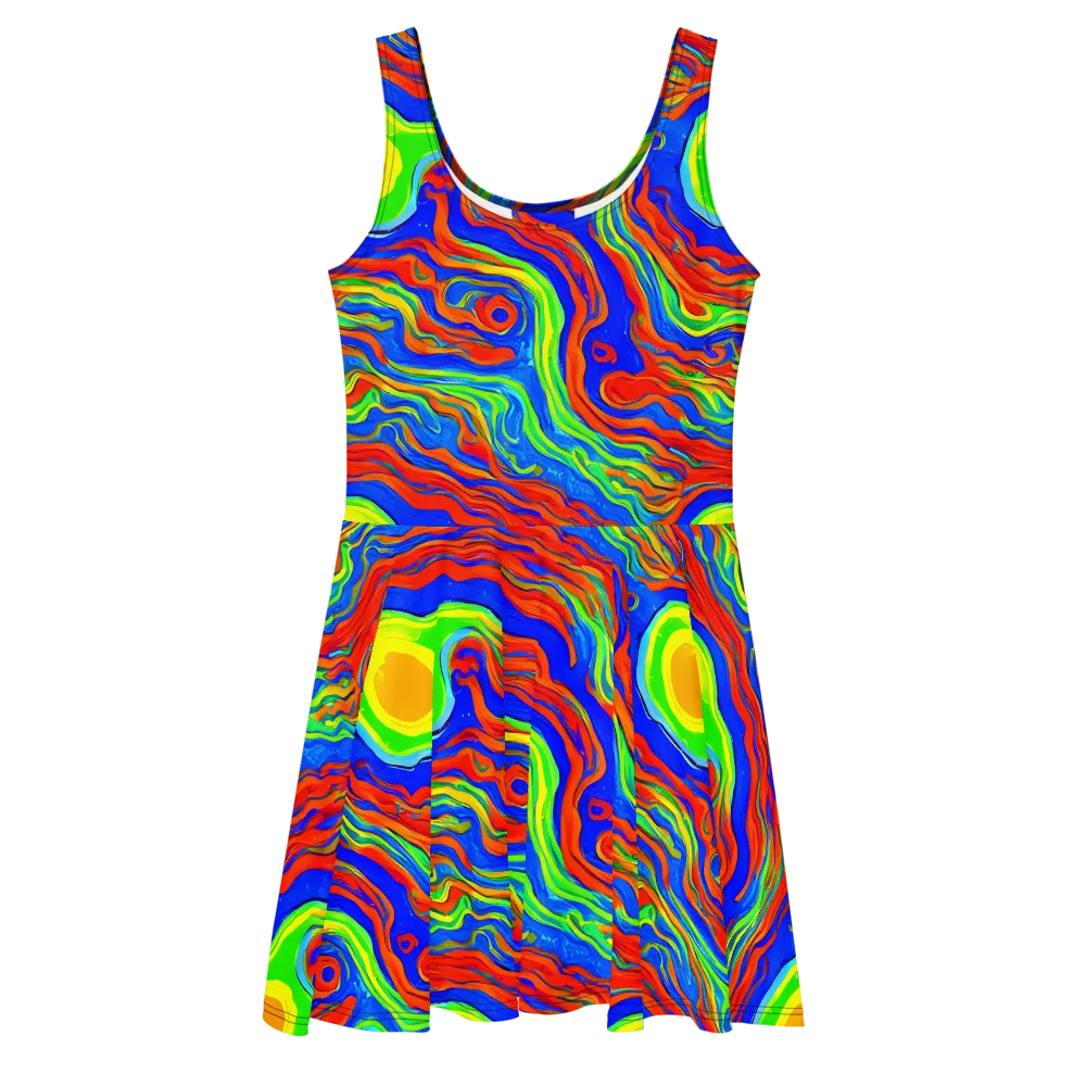 Citrus Maelstrom on Skater Dress — Front