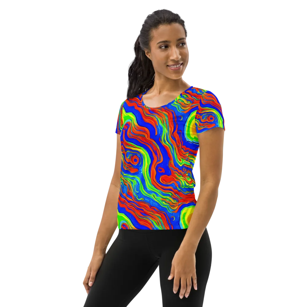 Citrus Maelstrom on Women's Athletic T-Shirt — Left