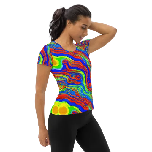 Citrus Maelstrom on a Women's Athletic T-Shirt