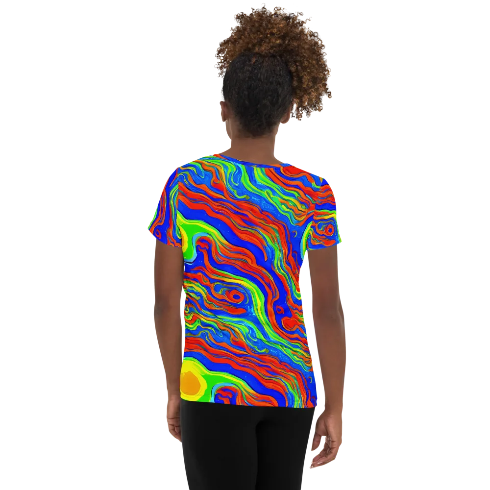 Citrus Maelstrom on Women's Athletic T-Shirt — Back