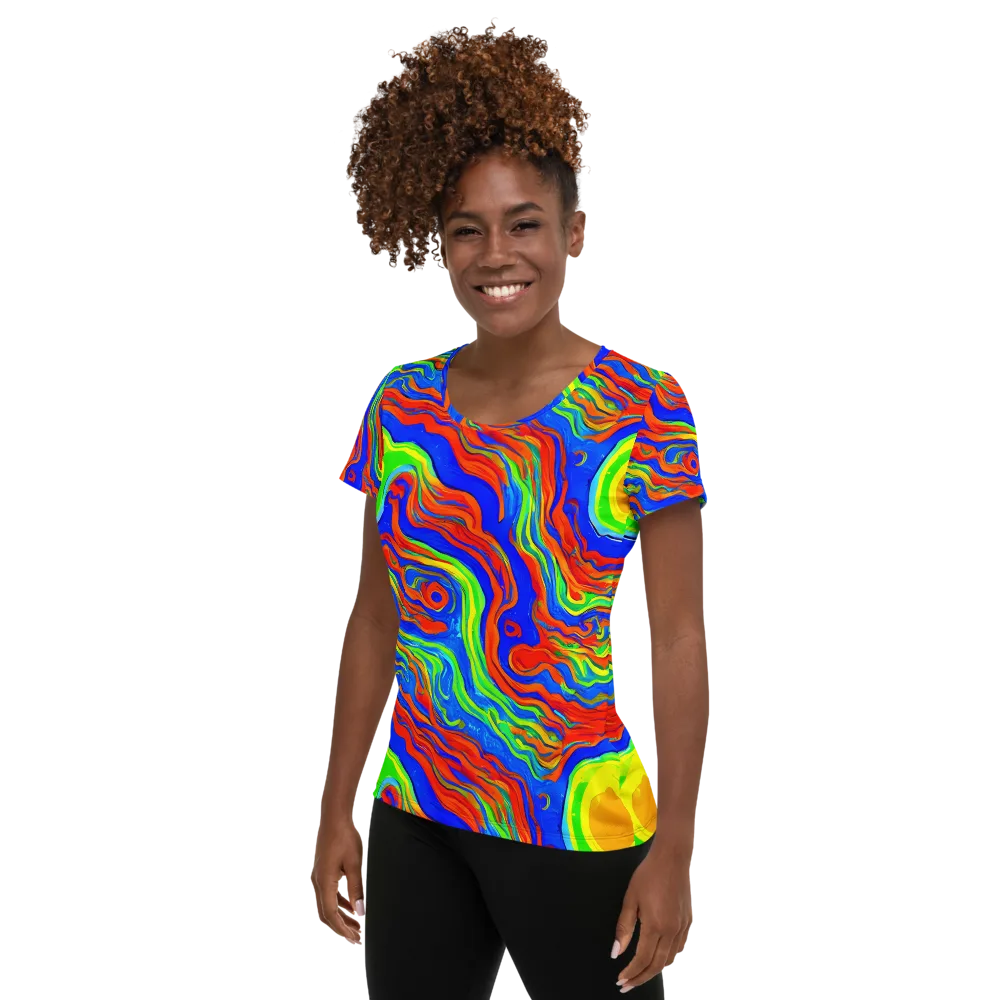 Citrus Maelstrom on Women's Athletic T-Shirt — Left
