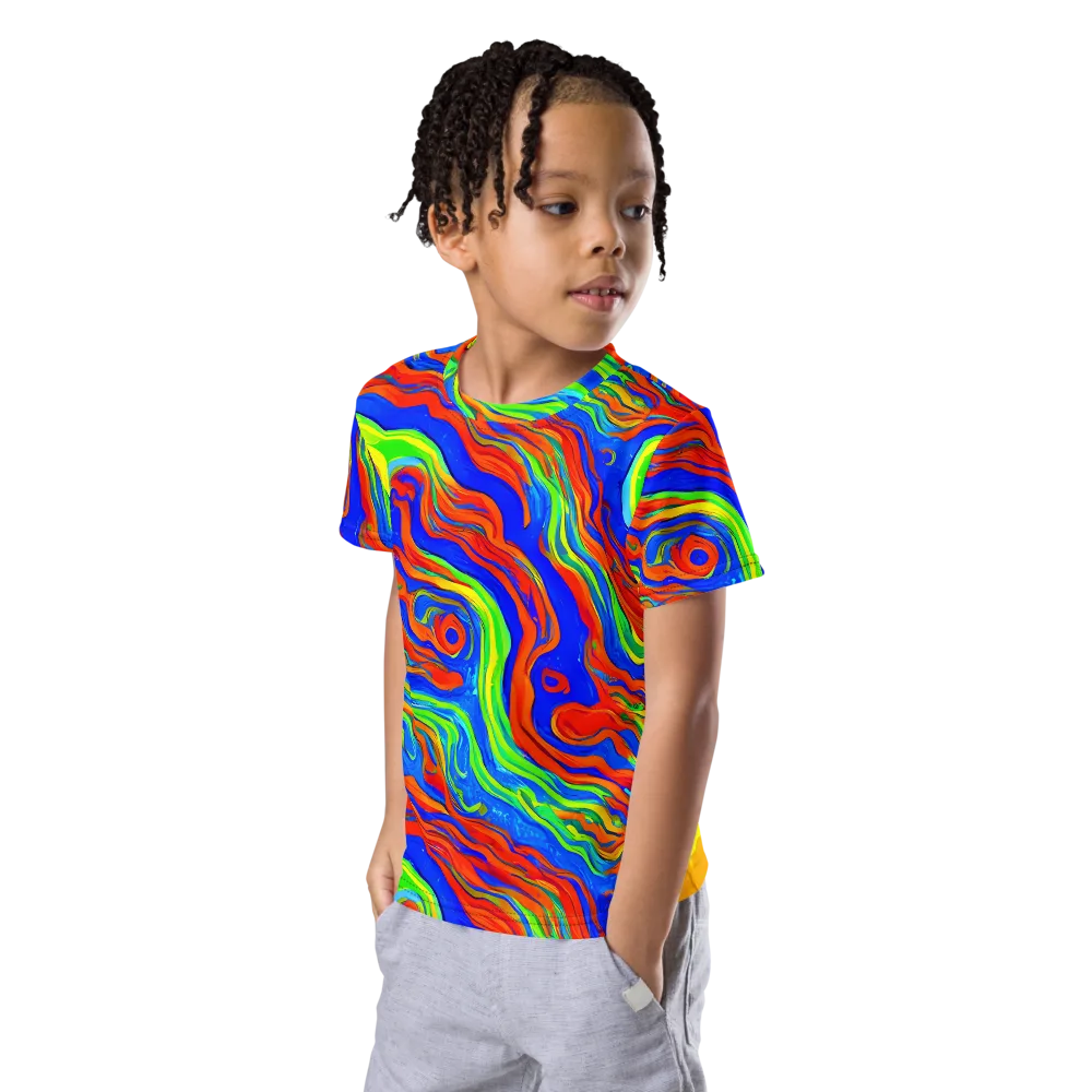 Citrus Maelstrom on Kids Crew Neck T-Shirt — Left Front