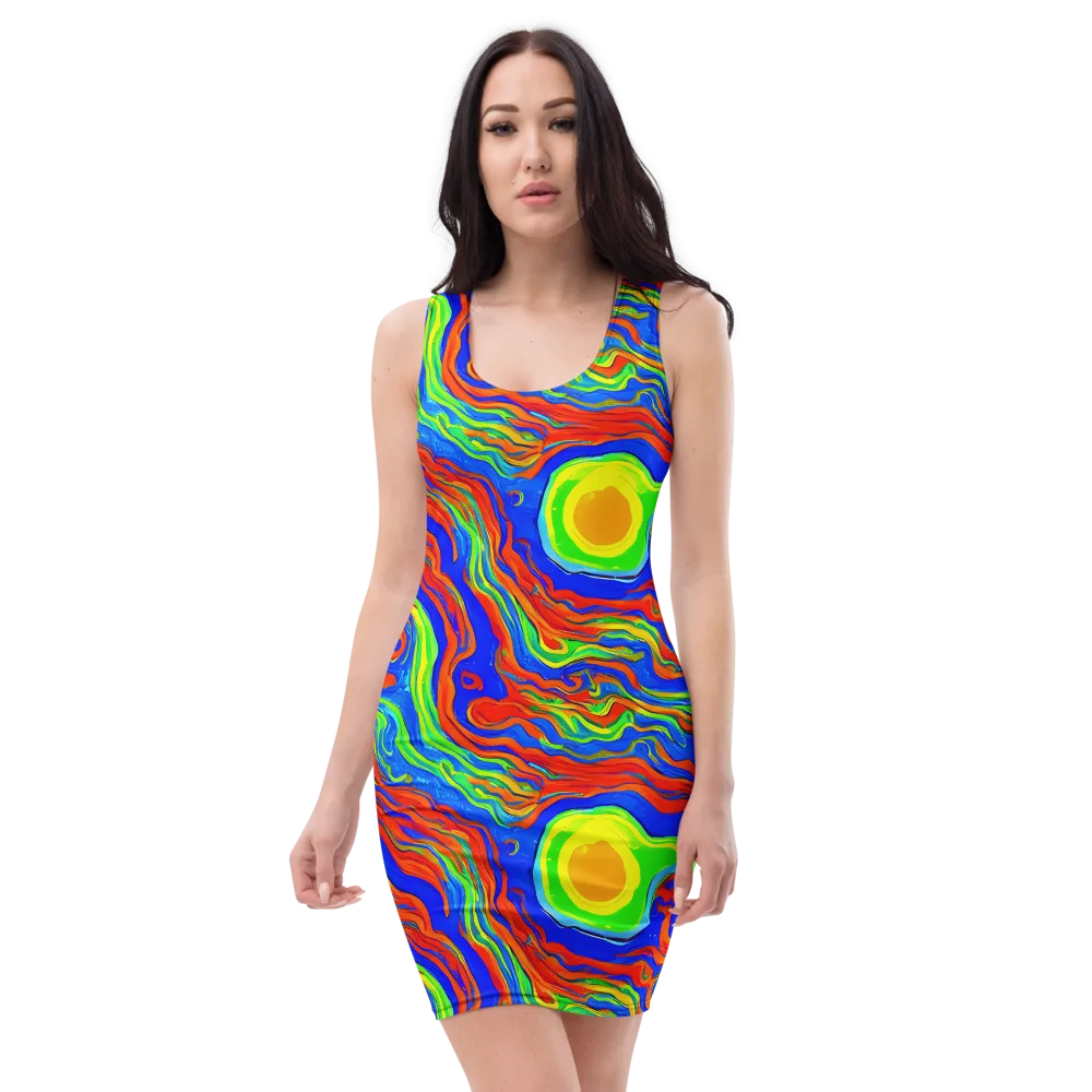 Citrus Maelstrom on Bodycon Dress — Front