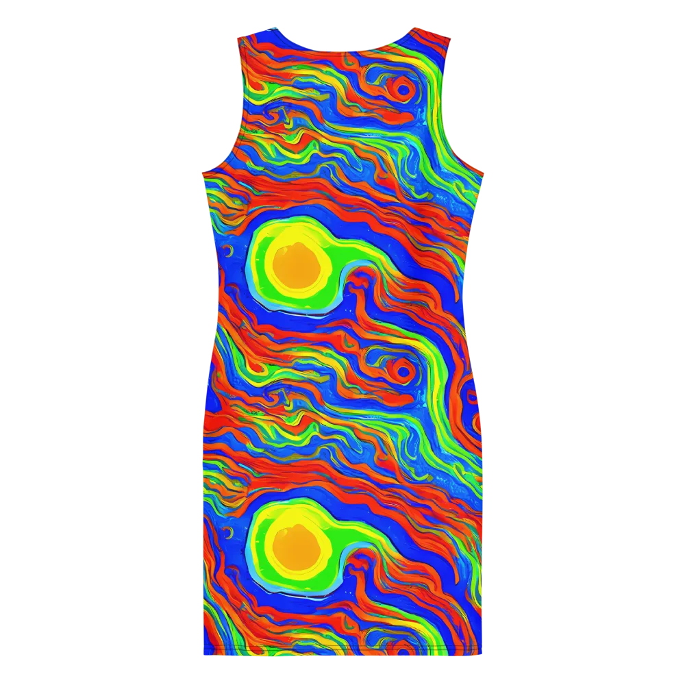 Citrus Maelstrom on Bodycon Dress — Back