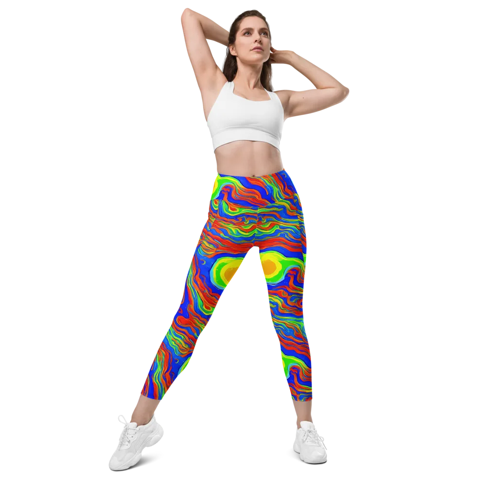 Citrus Maelstrom on Leggings with Pockets — Front