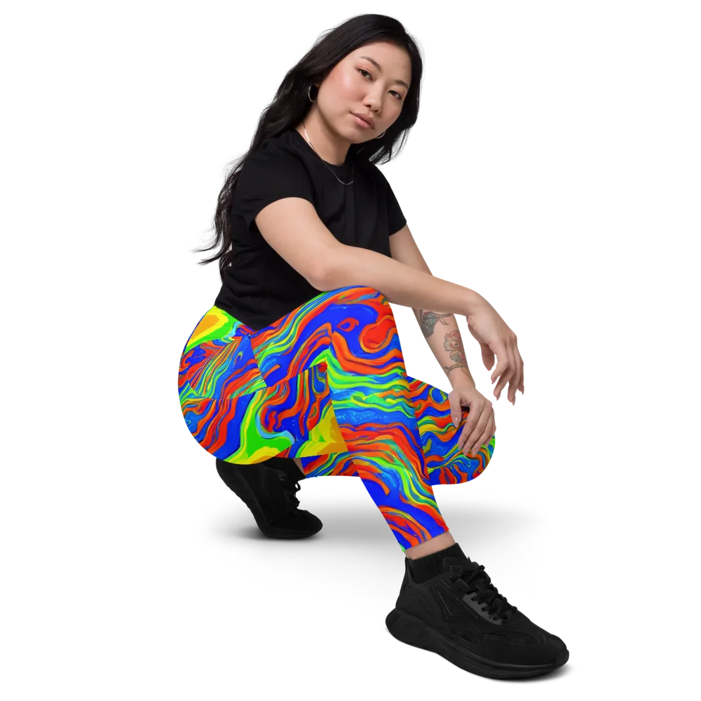 Citrus Maelstrom on Leggings with Pockets — Right Front